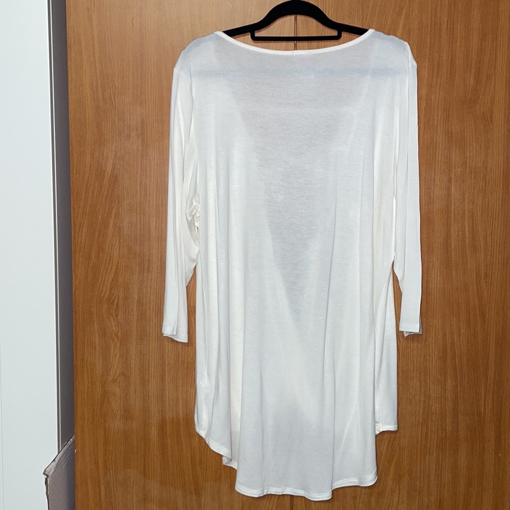 Lilian Hi-Lo Blouse - White - Size 3X - Picture 8 of 10
